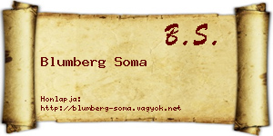 Blumberg Soma névjegykártya